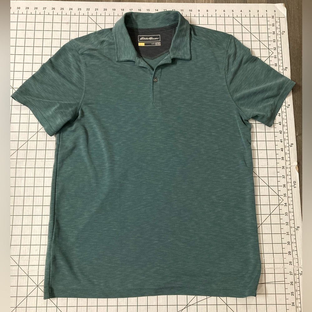 Eddie Bauer Men’s Large Green Fit Active Polo Shirt
